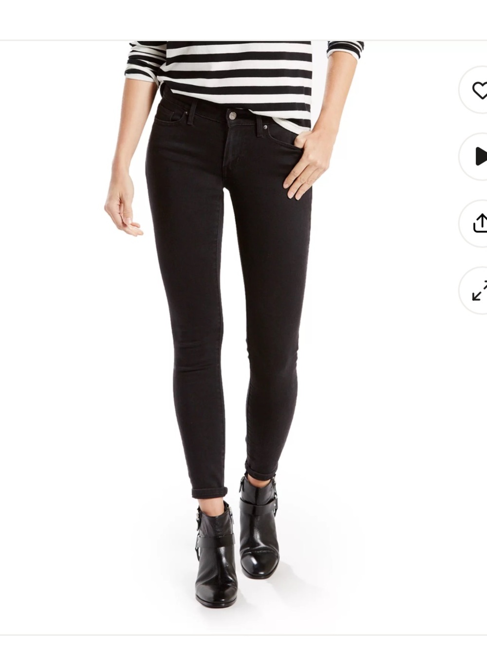 Levi’s 711 Black Skinny Women Jeans. Size 27
